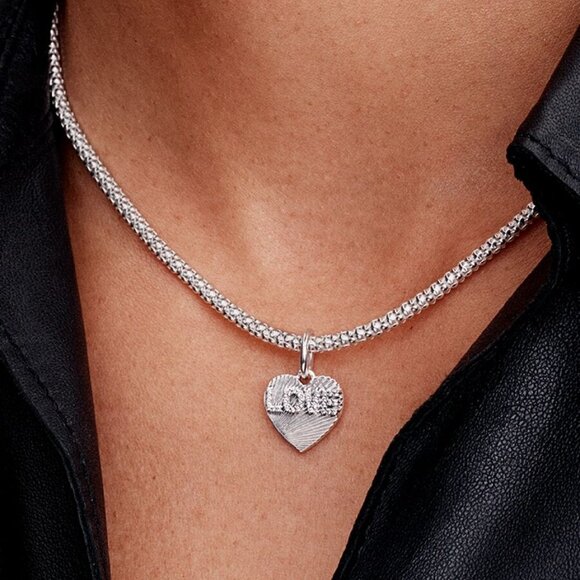 Pandora Engravable Love Heart Dangle Charm - Picture 2 of 2